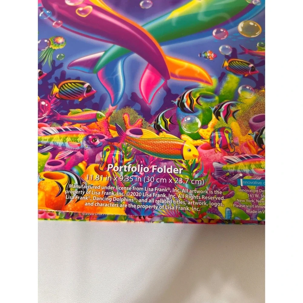 Lisa Frank Y2K 2-Pocket Folder Dancing Dolphins and Coloring Book Bundle